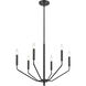 Laurell 6 Light 24 inch Matte Black Chandelier Ceiling Light